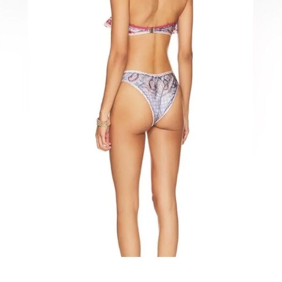 NWT ZIMMERMANN Vitali paisley-print ruffled bandeau bikini, size 4/XL - Picture 13 of 14